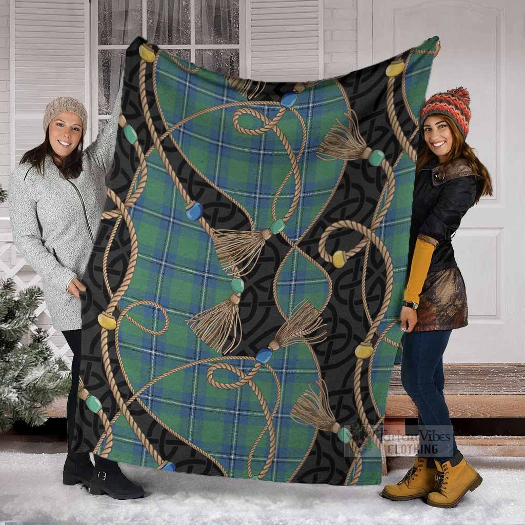 Irvine Scottish Tartan Twisted Ropes Stylized Blanket - Tartan Vibes Clothing