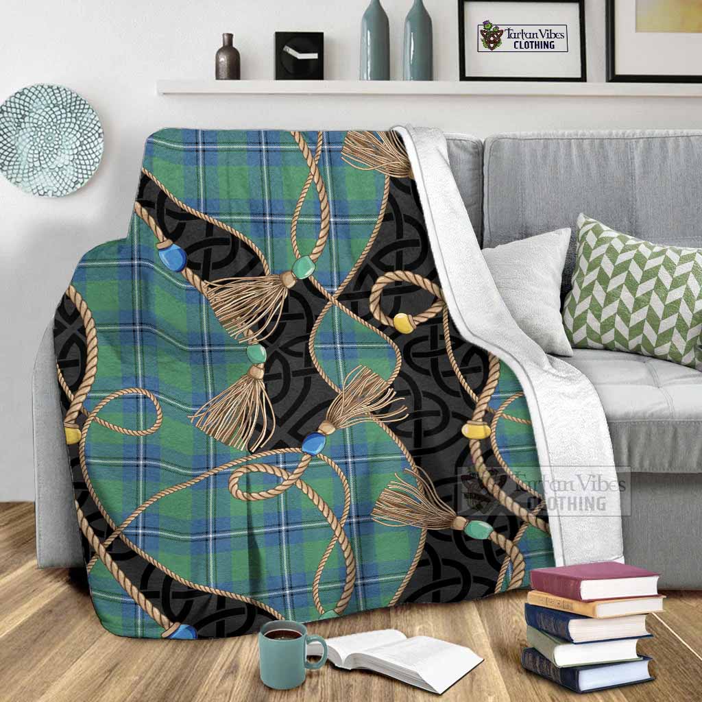 Irvine Scottish Tartan Twisted Ropes Stylized Blanket - Tartan Vibes Clothing