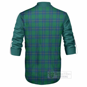 Irvine Tartan Accent Ghillie Shirt with Family Crest