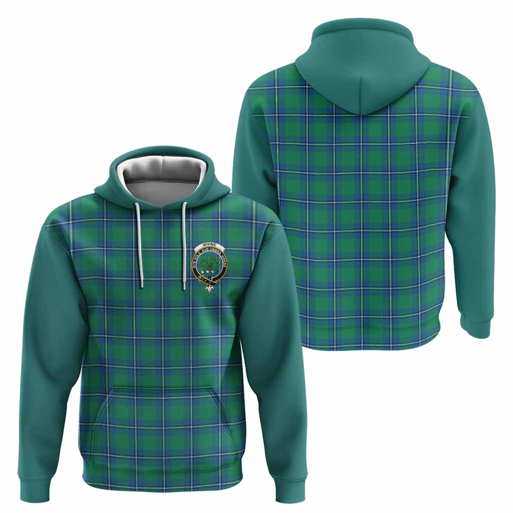 Irvine Tartan Accent Hoodie with Family Crest