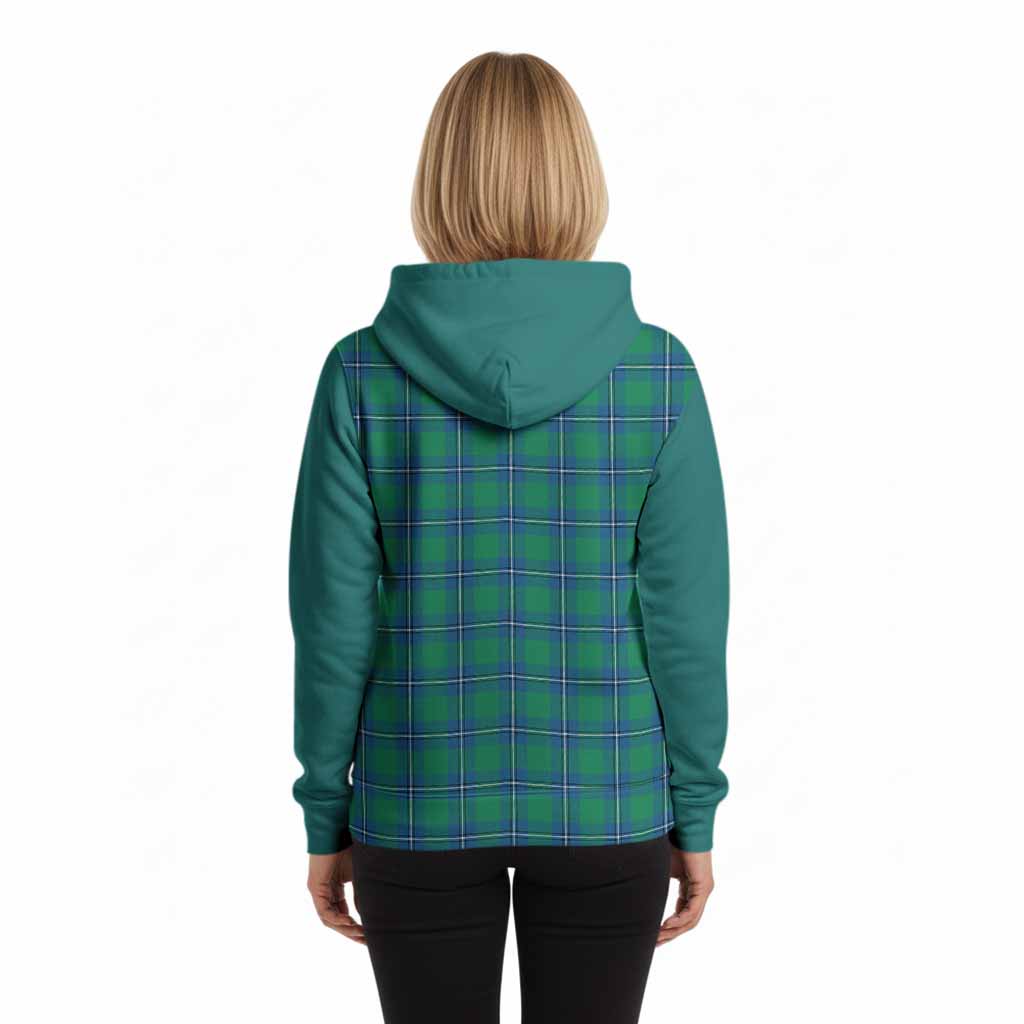 Irvine Tartan Accent Hoodie with Family Crest