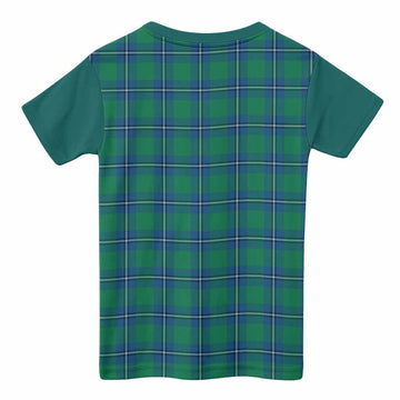 Irvine Tartan Accent Kid T-shirt with Family Crest