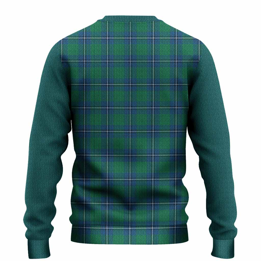 Irvine Tartan Accent Knitted Sweater with Family Crest