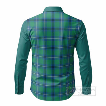 Irvine Tartan Accent Long Sleeve Button Shirts with Family Crest