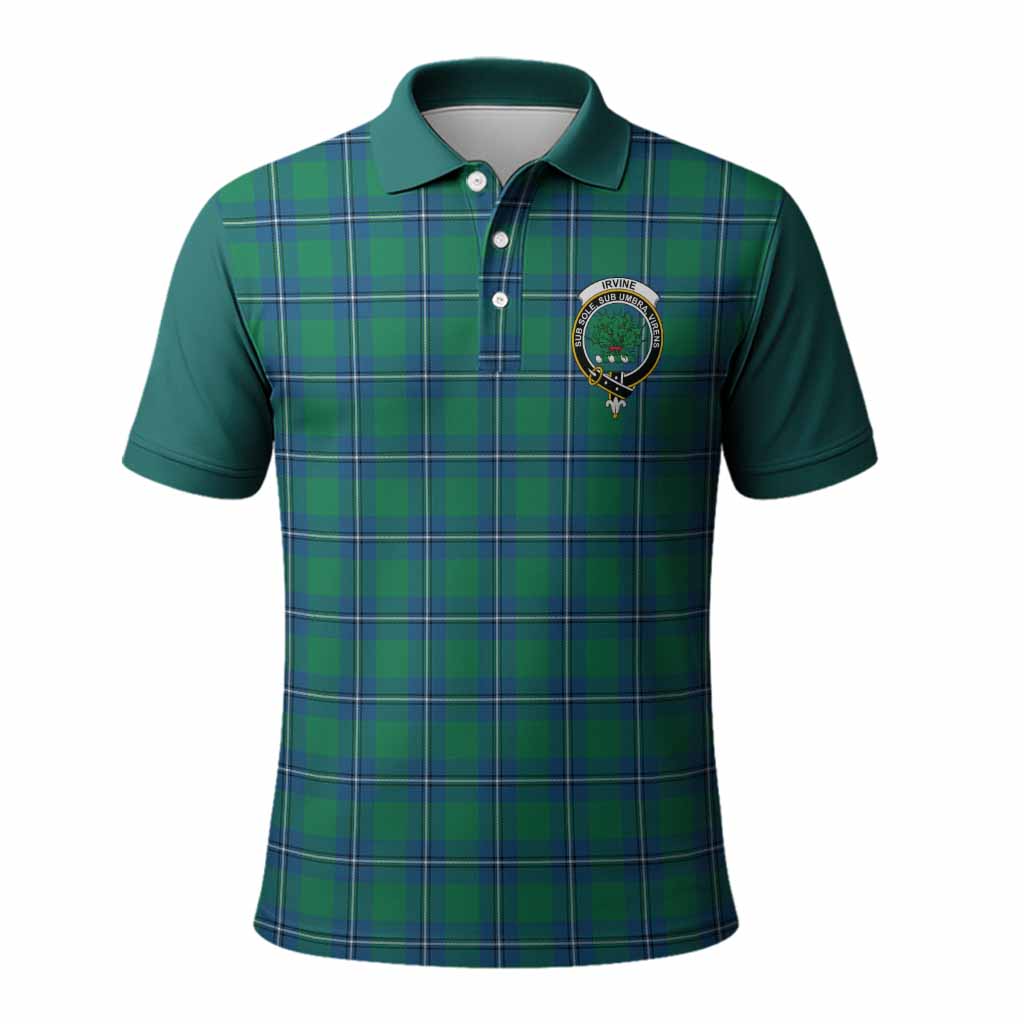 Irvine Tartan Accent Polo Shirt with Family Crest