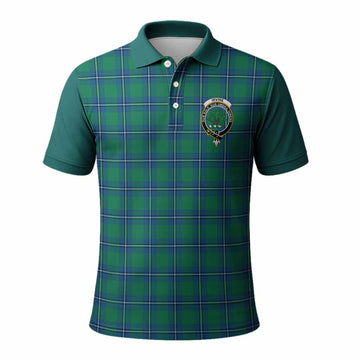 Irvine Tartan Accent Polo Shirt with Family Crest