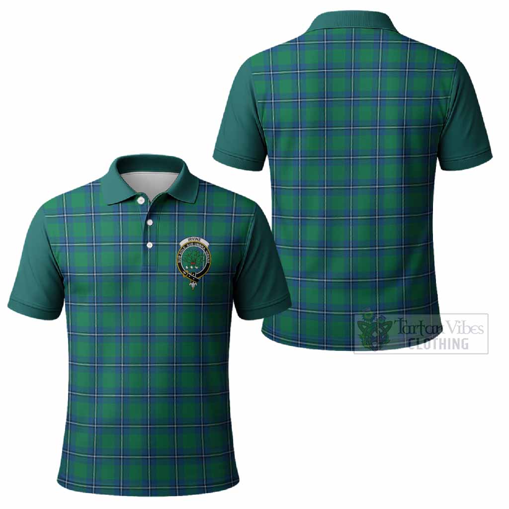 Irvine Tartan Accent Polo Shirt with Family Crest