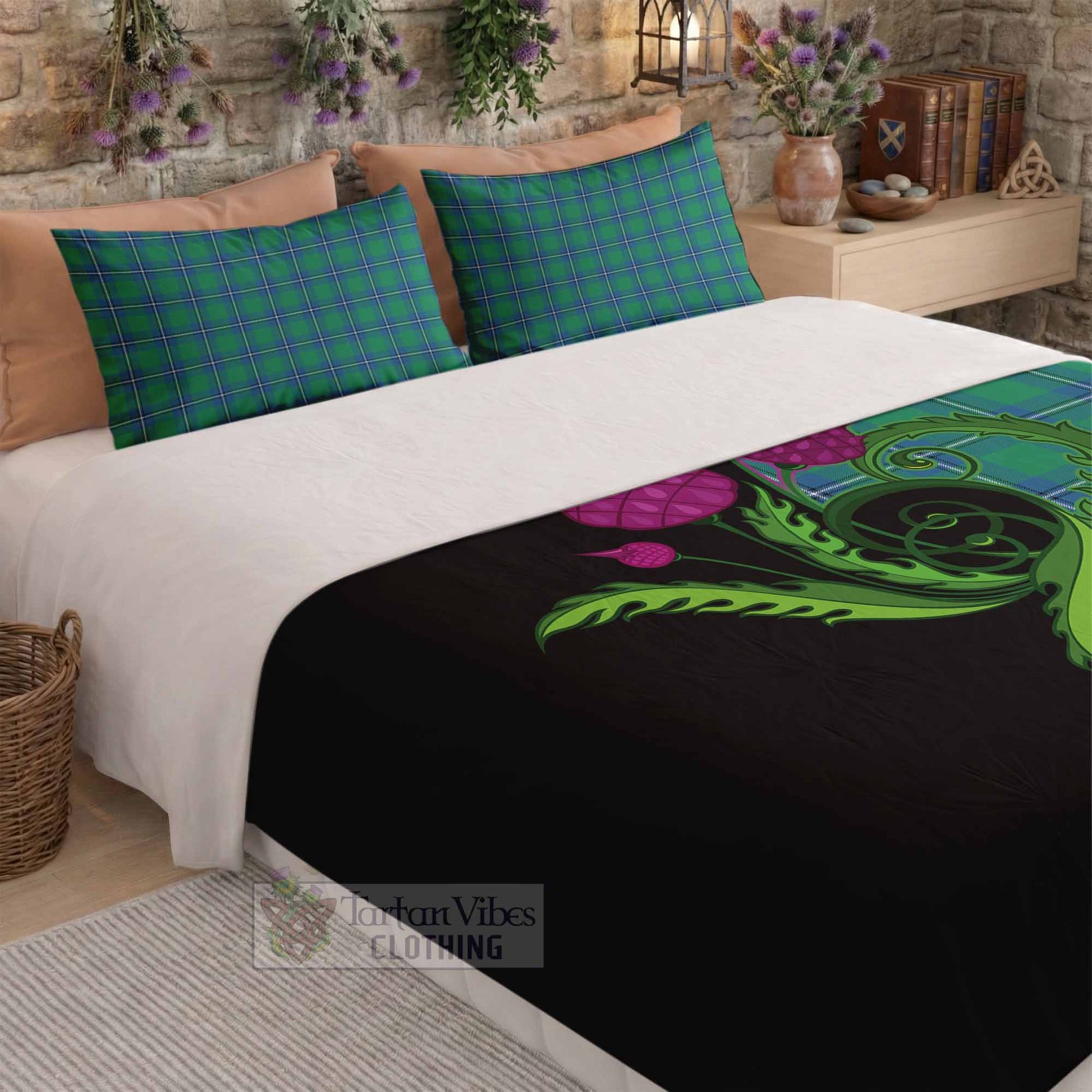 Irvine Tartan Bedding Set Traditional Scottish Thistle - Tartan Vibes Clothing