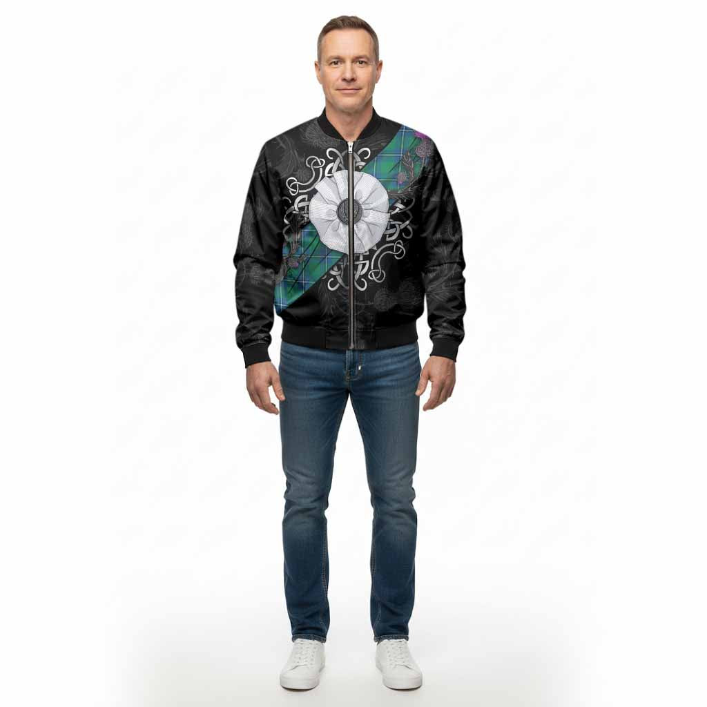 Irvine Tartan Bomber Jacket Jacobite White Rose - Tartan Vibes Clothing