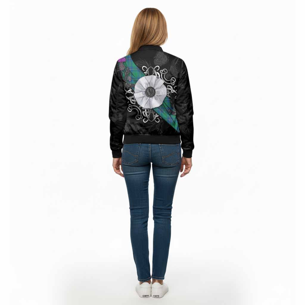 Irvine Tartan Bomber Jacket Jacobite White Rose - Tartan Vibes Clothing