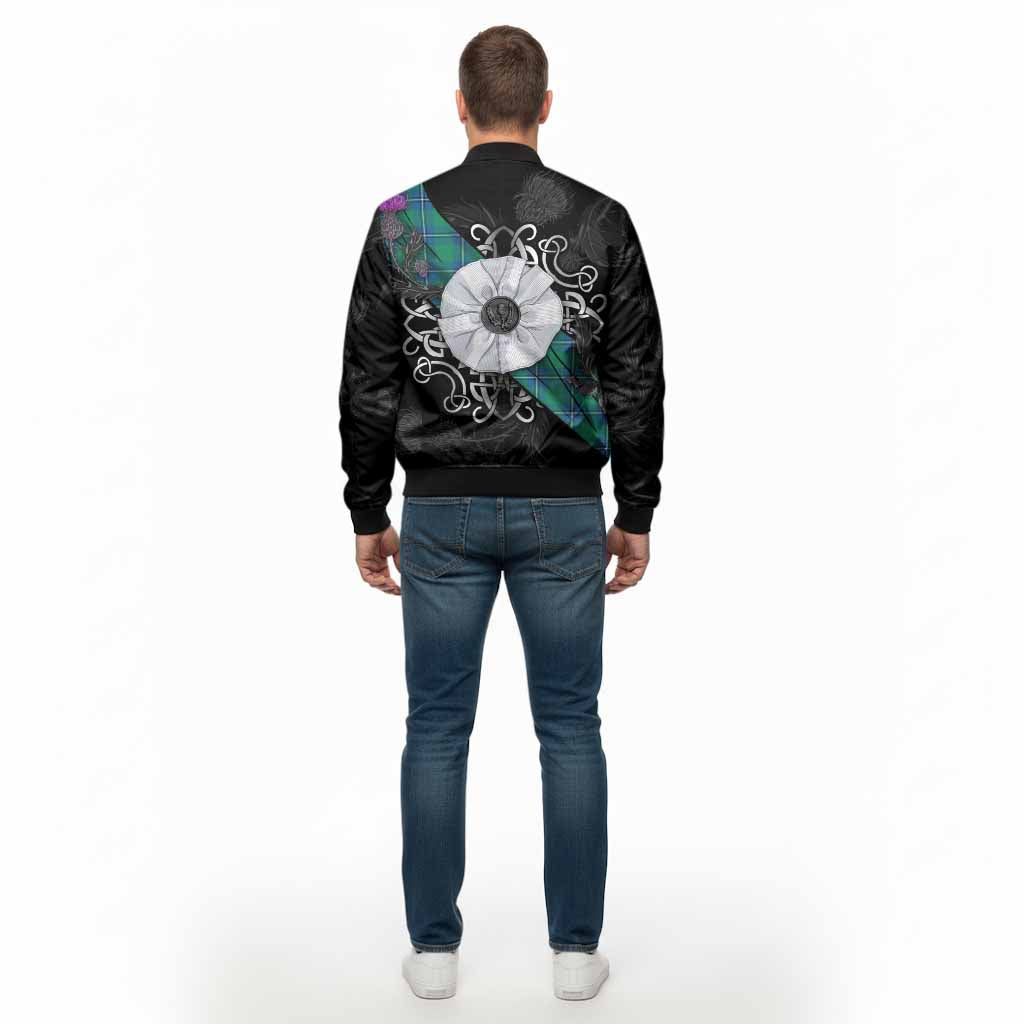 Irvine Tartan Bomber Jacket Jacobite White Rose - Tartan Vibes Clothing