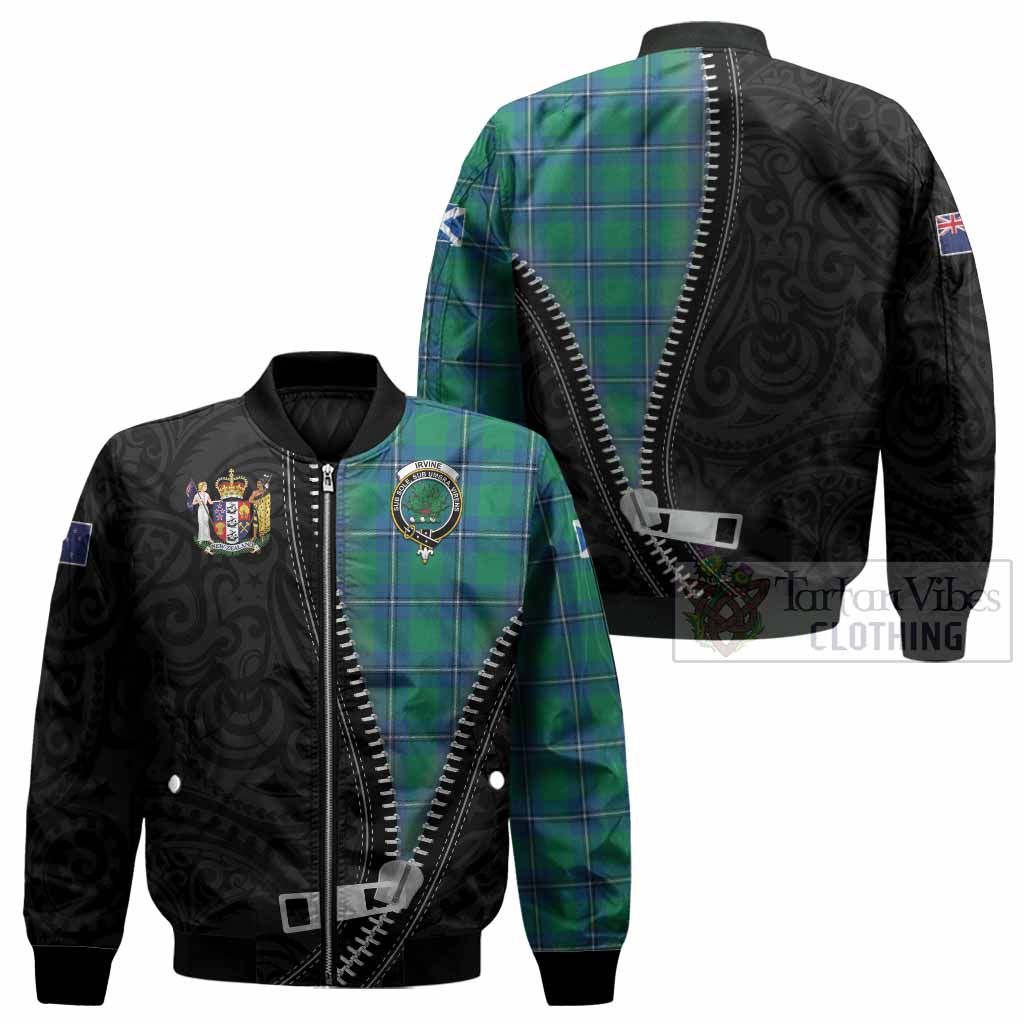 Irvine Tartan Bomber Jacket New Zealand Pattern Unique Zipper Stylized