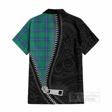 Irvine Tartan Cotton Hawaiian Shirt New Zealand Pattern Unique Zipper Stylized