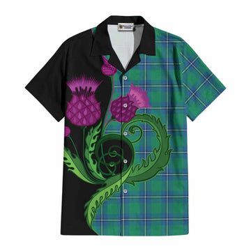 Irvine Tartan Cotton Hawaiian Shirt Traditional Scottish Thistle