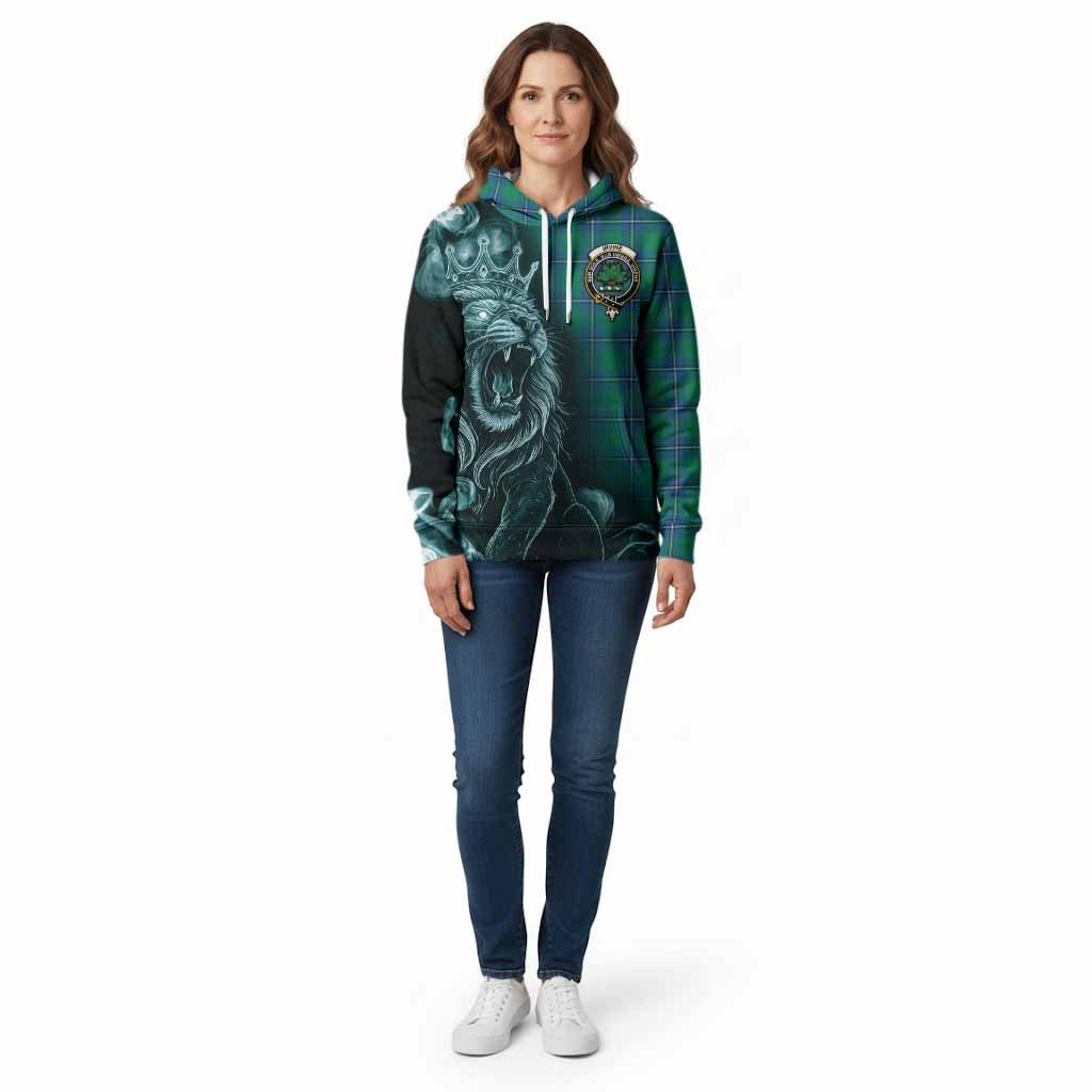 Irvine Tartan Cotton Hoodie Roaring Lion Heritage