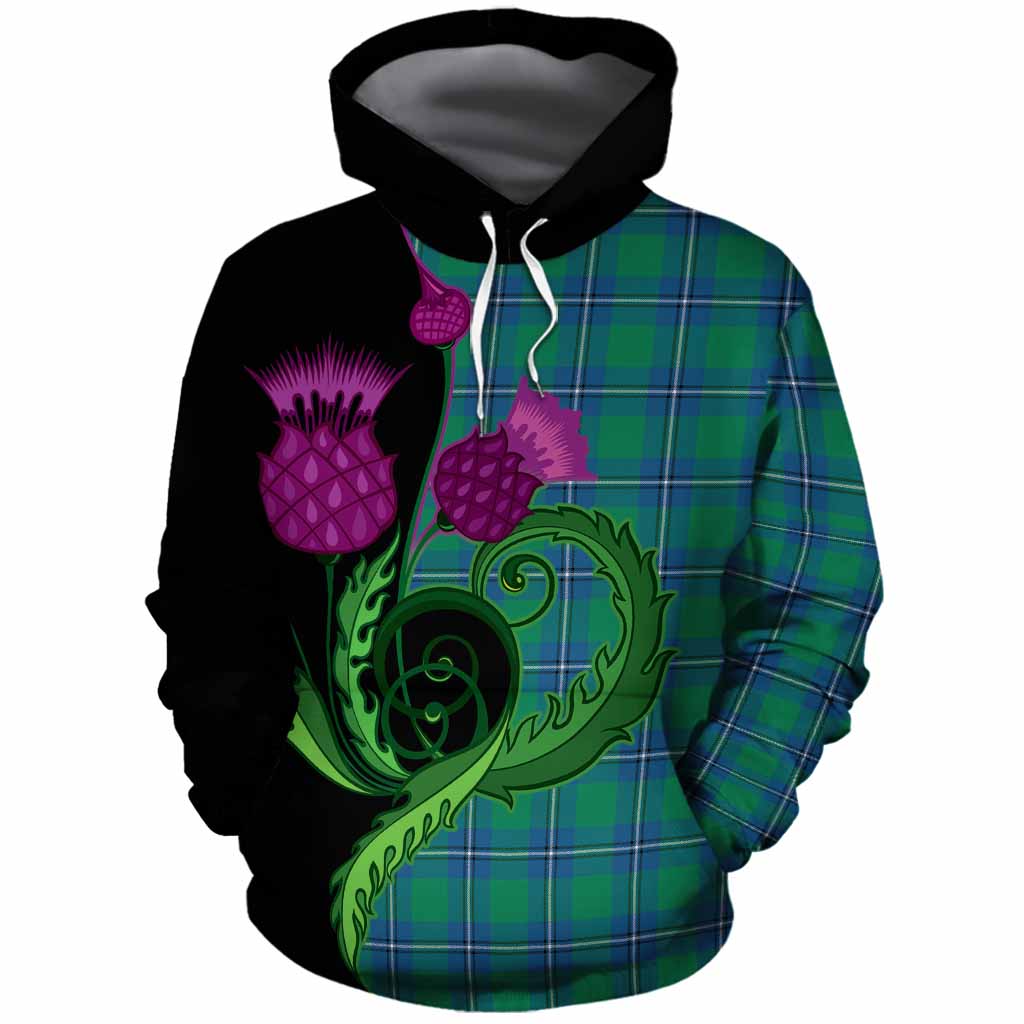 Irvine Tartan Cotton Hoodie Traditional Scottish Thistle