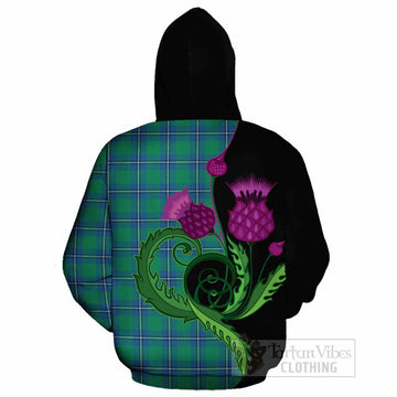 Irvine Tartan Cotton Hoodie Traditional Scottish Thistle