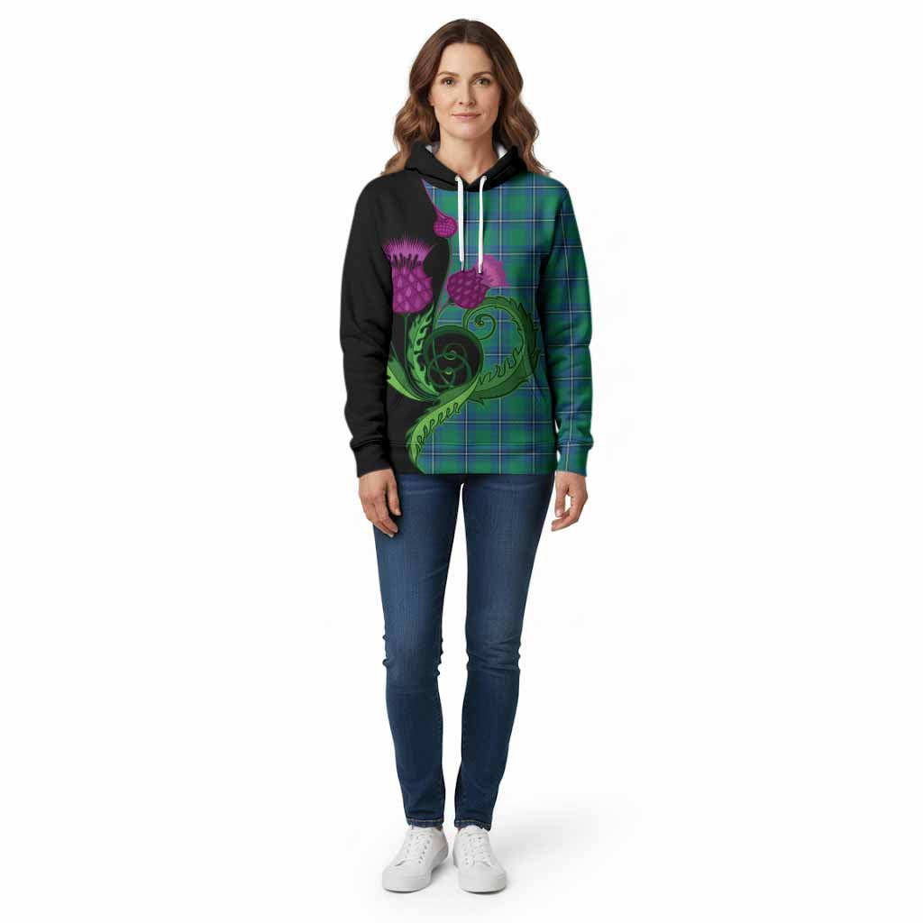 Irvine Tartan Cotton Hoodie Traditional Scottish Thistle