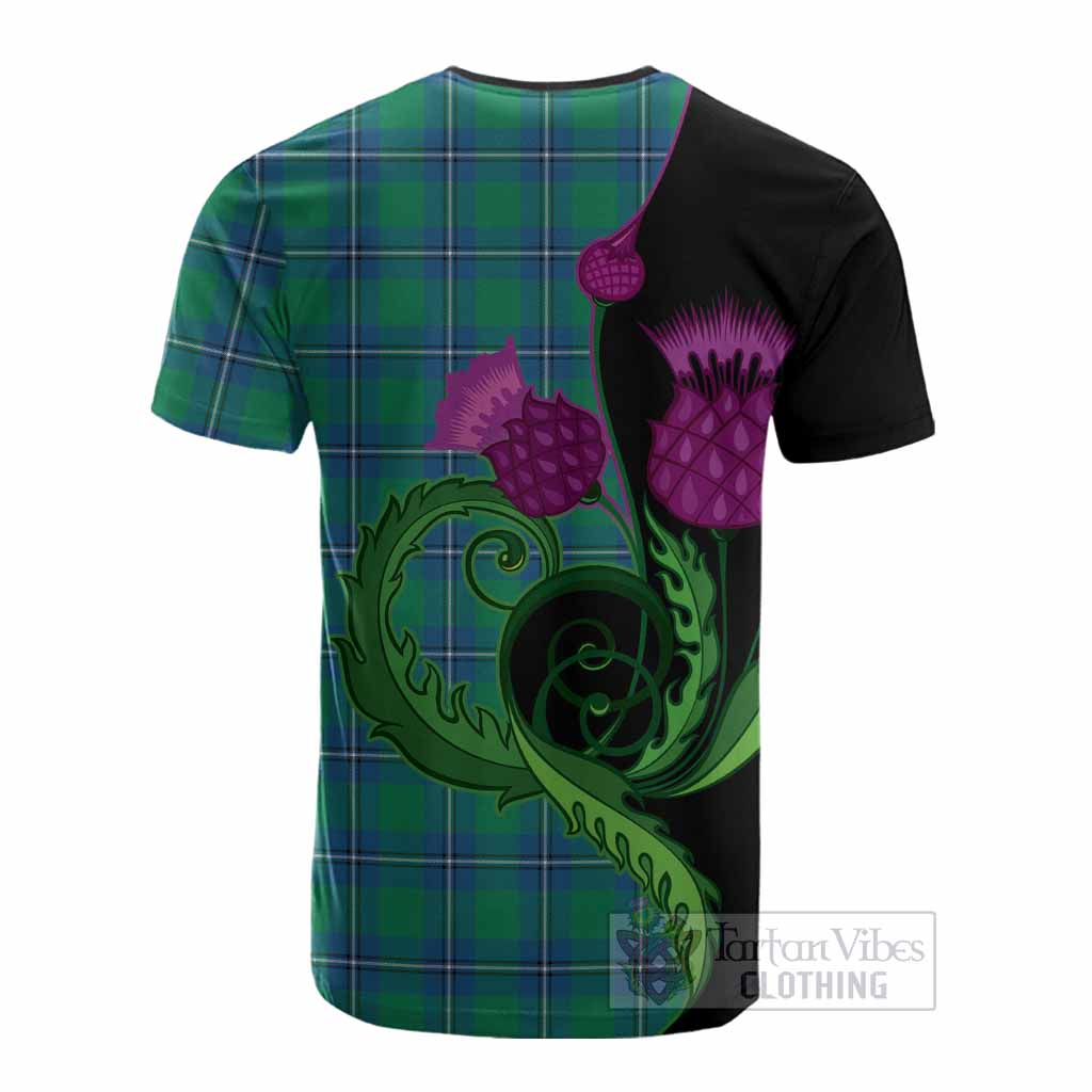 Irvine Tartan Cotton T-shirt Traditional Scottish Thistle