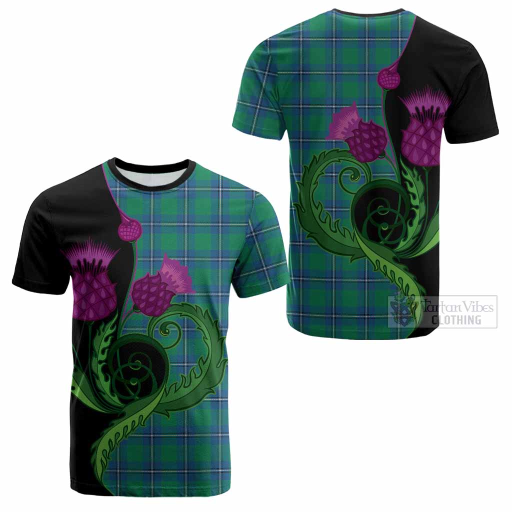 Irvine Tartan Cotton T-shirt Traditional Scottish Thistle