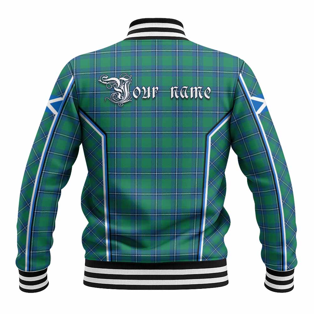 Irvine Tartan Crest Baseball Jacket Scotland Coat of Arm Flag Style - Tartan Vibes Clothing