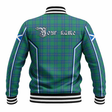 Irvine Tartan Crest Baseball Jacket Scotland Coat of Arm Flag Style