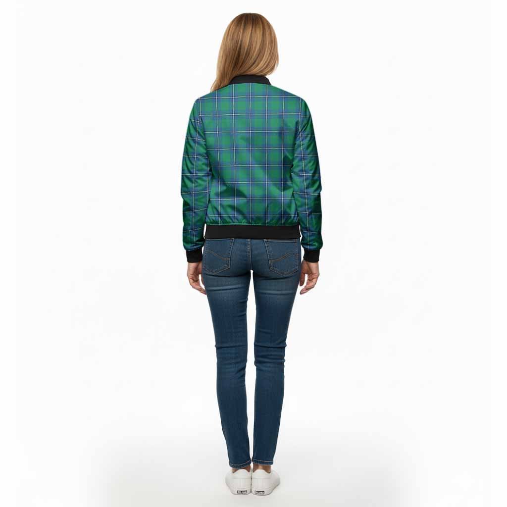 Irvine Tartan Crest Bomber Jacket Ferocious Lion Style