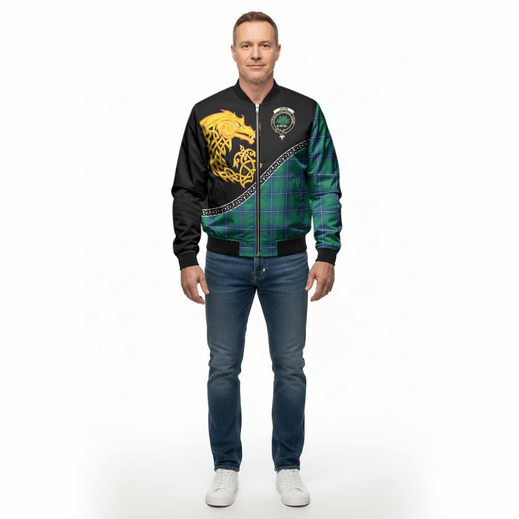 Irvine Tartan Crest Bomber Jacket Legendary Dragon Knot Half Style