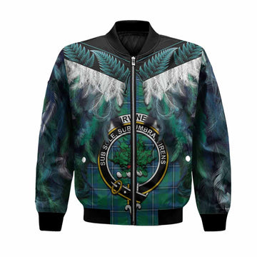 Irvine Tartan Crest Bomber Jacket New Zealand Maori Korowai Cloak