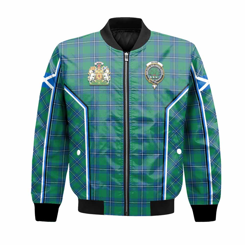 Irvine Tartan Crest Bomber Jacket Scotland Coat of Arm Flag Style - Tartan Vibes Clothing