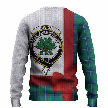 Irvine Tartan Crest Christmas Christmas Ugly Sweater Highland Cow Bagpipes Coquette Bow Style