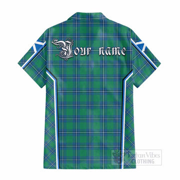 Irvine Tartan Crest Cotton Hawaiian Shirt Scotland Coat of Arm Flag Style - Tartan Vibes Clothing