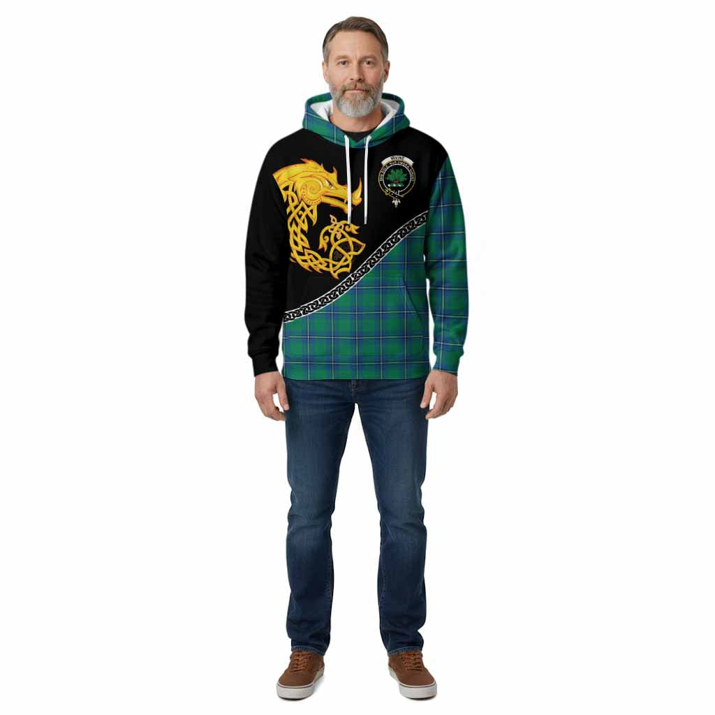 Irvine Tartan Crest Cotton Hoodie Legendary Dragon Knot Half Style