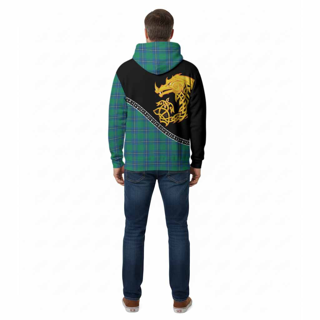 Irvine Tartan Crest Cotton Hoodie Legendary Dragon Knot Half Style