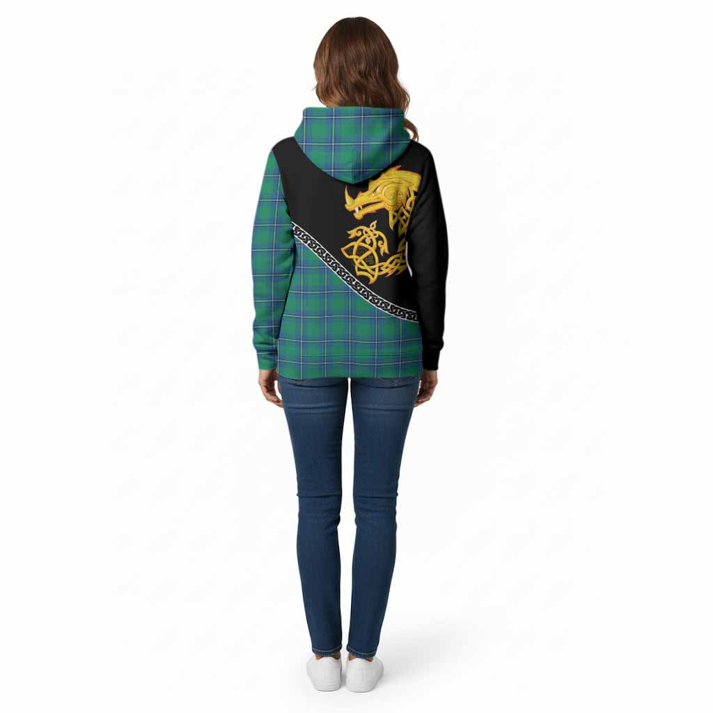Irvine Tartan Crest Cotton Hoodie Legendary Dragon Knot Half Style