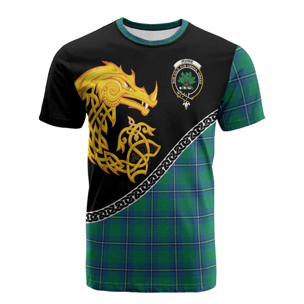 Irvine Tartan Crest Cotton T-shirt Legendary Dragon Knot Half Style