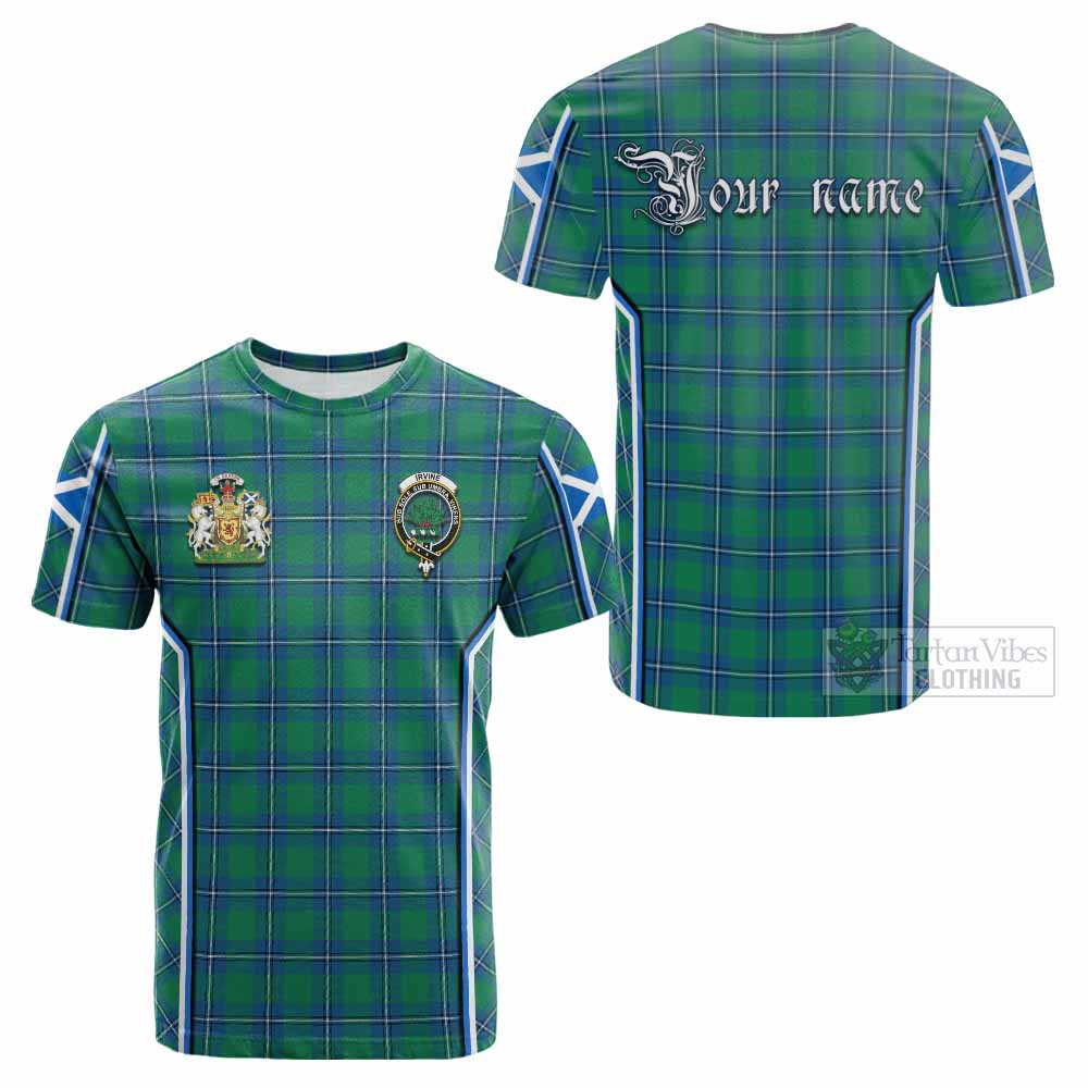Irvine Tartan Crest Cotton T-shirt Scotland Coat of Arm Flag Style - Tartan Vibes Clothing