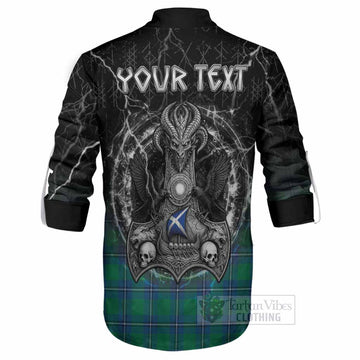 Irvine Tartan Crest Ghillie Shirt Celtic Odin's Raven Legacy