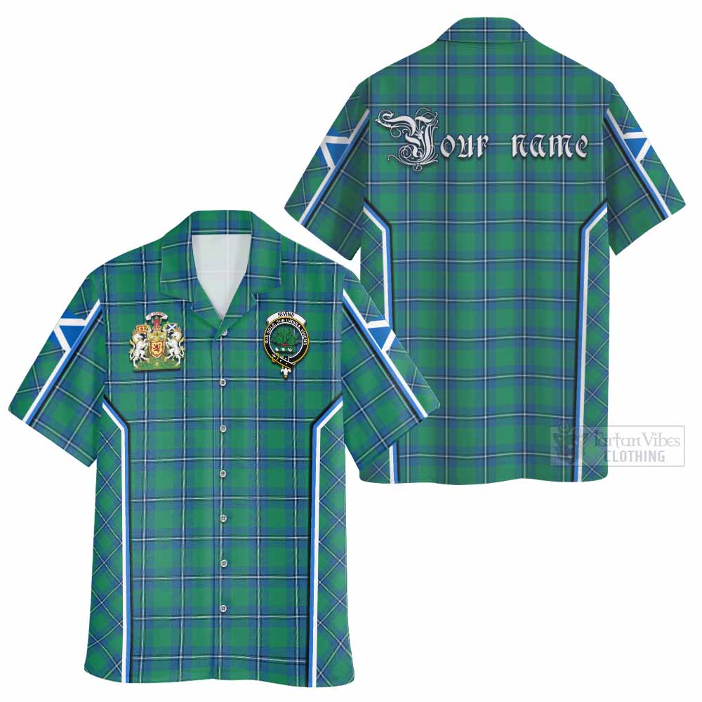Irvine Tartan Crest Hawaiian Shirt Scotland Coat of Arm Flag Style - Tartan Vibes Clothing