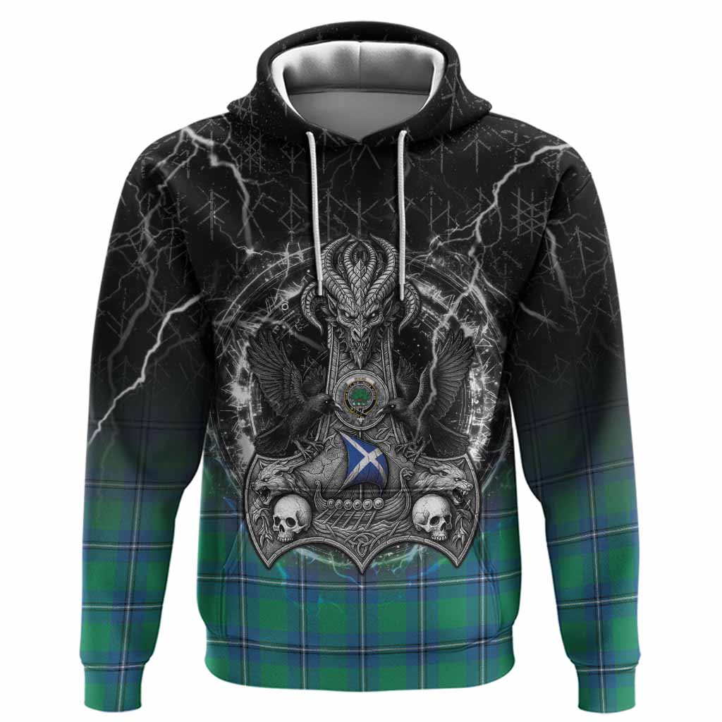 Irvine Tartan Crest Hoodie Celtic Odin's Raven Legacy