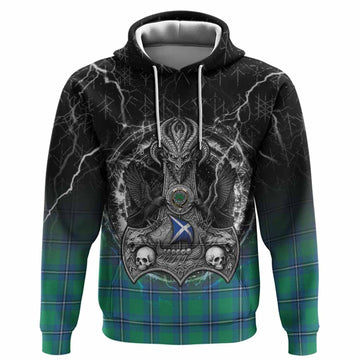 Irvine Tartan Crest Hoodie Celtic Odin's Raven Legacy
