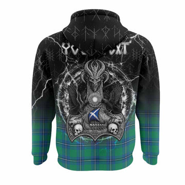 Irvine Tartan Crest Hoodie Celtic Odin's Raven Legacy