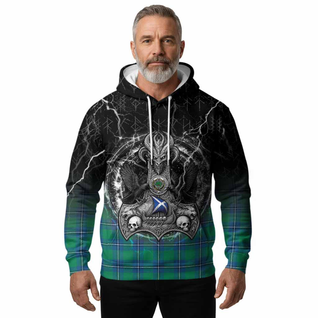 Irvine Tartan Crest Hoodie Celtic Odin's Raven Legacy