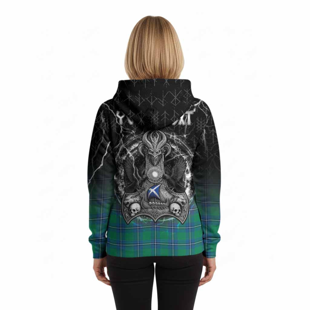 Irvine Tartan Crest Hoodie Celtic Odin's Raven Legacy