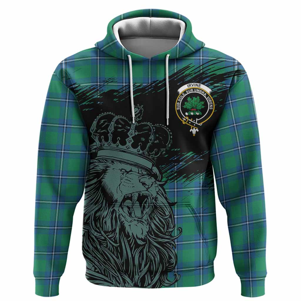 Irvine Tartan Crest Hoodie Crowned Lion Heritage Style