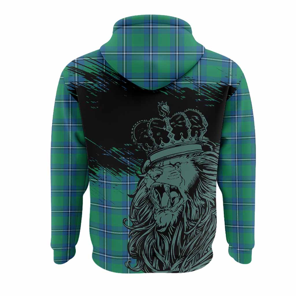 Irvine Tartan Crest Hoodie Crowned Lion Heritage Style