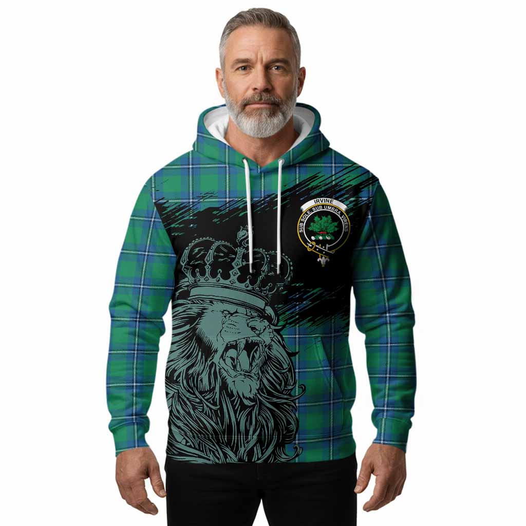 Irvine Tartan Crest Hoodie Crowned Lion Heritage Style