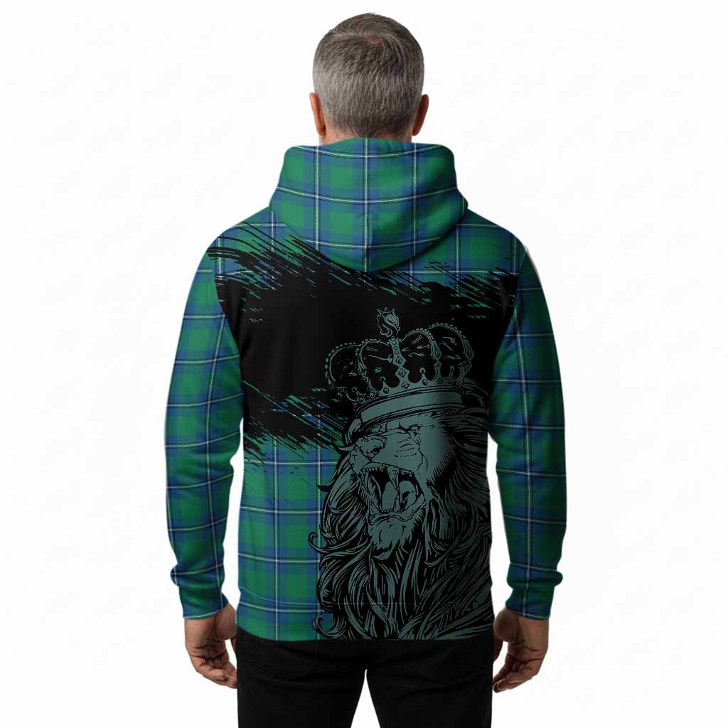 Irvine Tartan Crest Hoodie Crowned Lion Heritage Style
