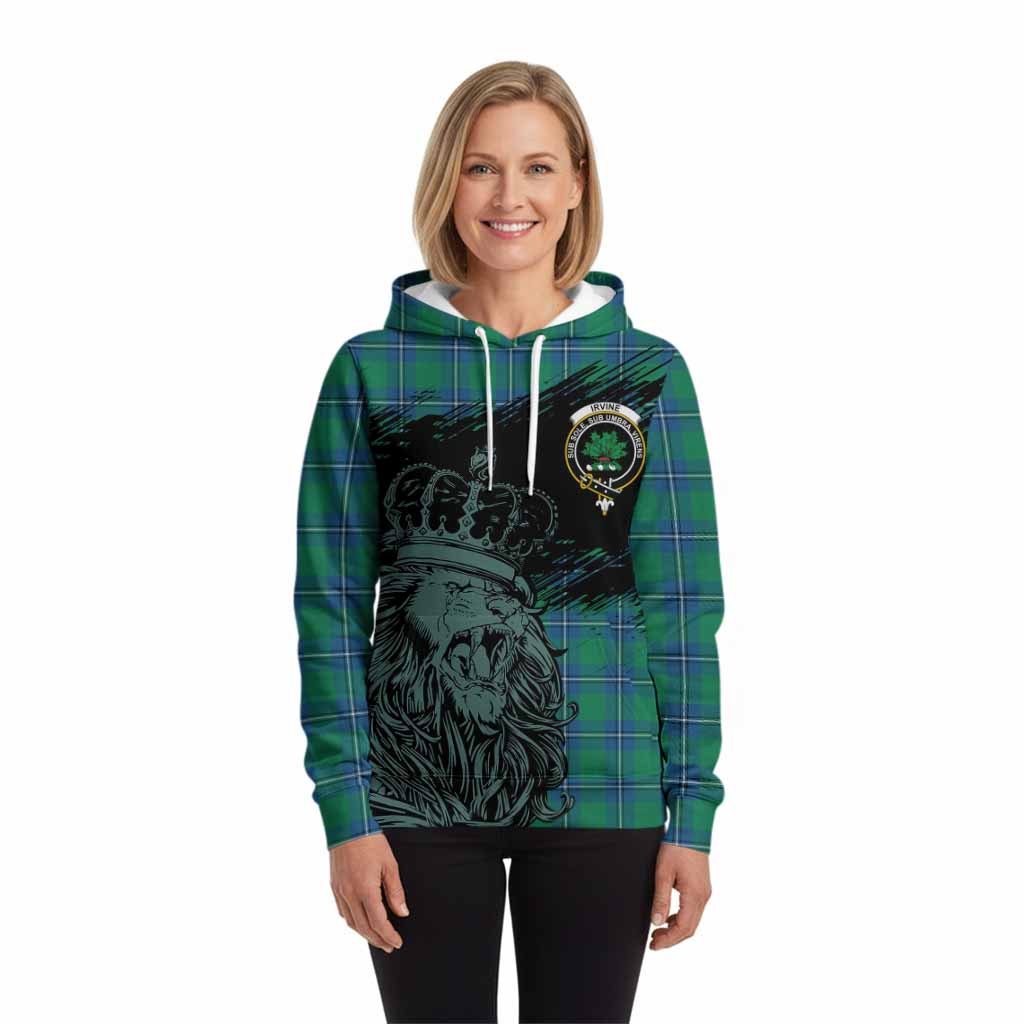Irvine Tartan Crest Hoodie Crowned Lion Heritage Style