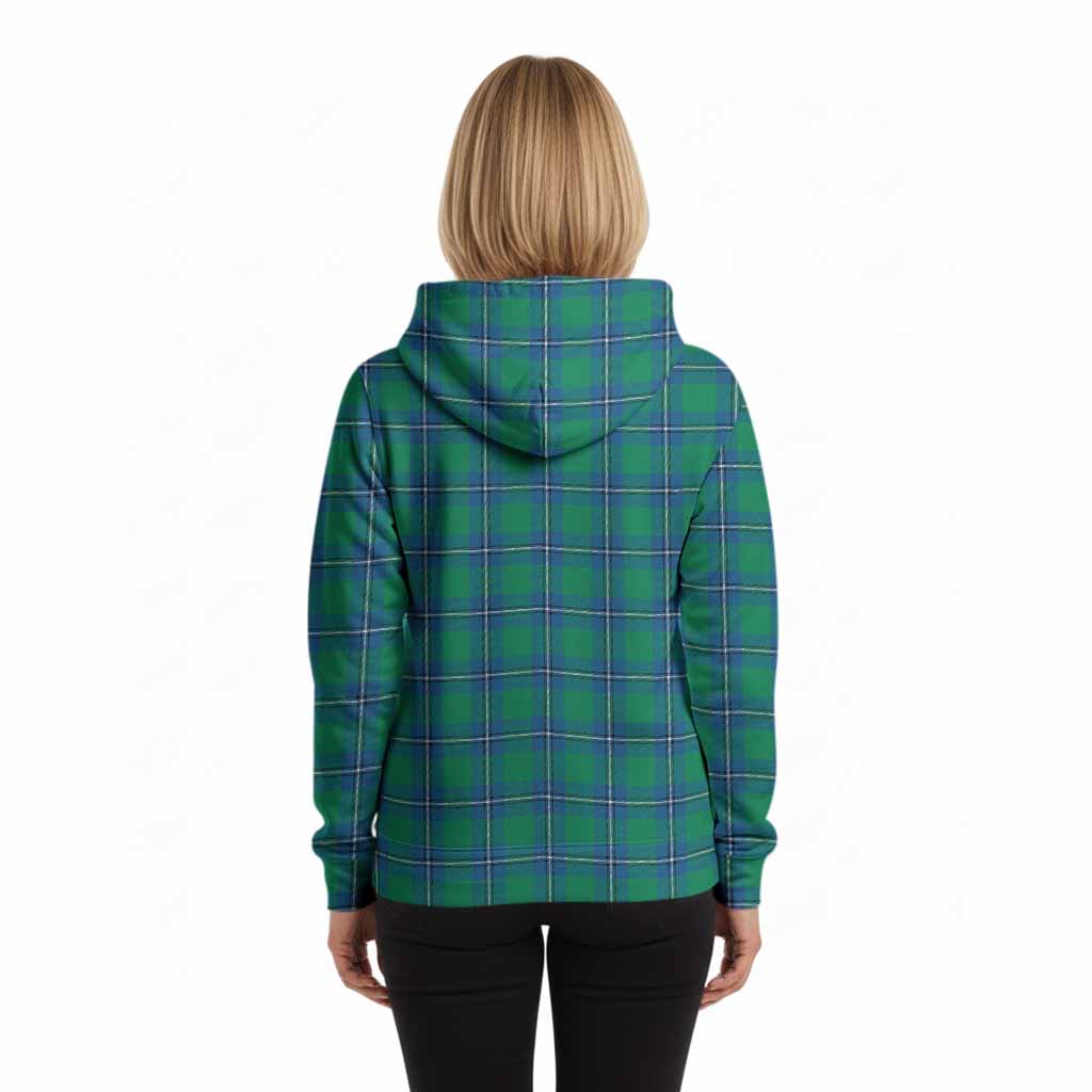 Irvine Tartan Crest Hoodie Ferocious Lion Style